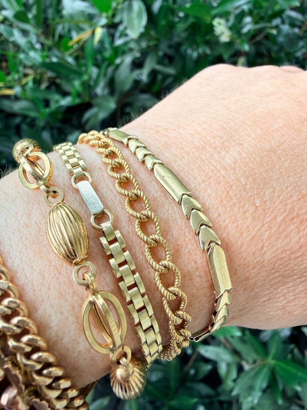 10k Gold Bracelet, Textured Round Chain links, 7.25-7.5" and 6.5g